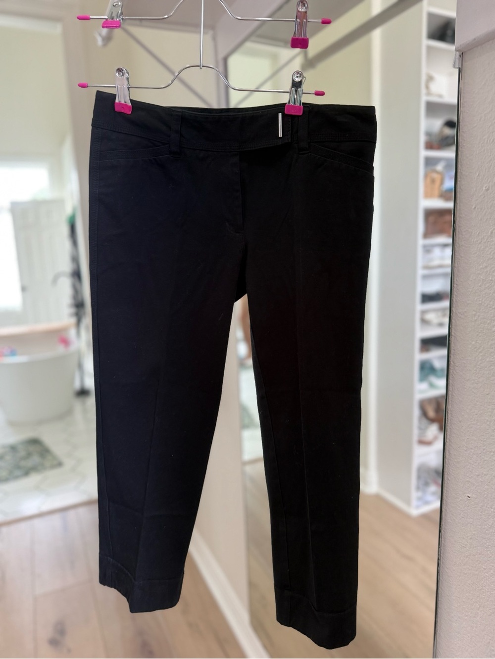 White House Black Market Black Slim Crop Pants